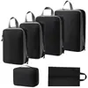Conjunto de Compressão para Armazenamento de Viagem com 7 Peças para Roupas Sapatos Higiene Pessoal Cosméticos Sacos de Armazenamento Sacos Impermeáveis Armazenamento Portátil