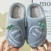 Outono e inverno 3-10 anos pantufas de algodão de cenoura infantis para casa, piso interno, antiderrapante, sola grossa, piso quente para meninos e meninas