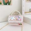 Bolso Nuevo para Niños Bolso de Mano con Perlas Mini Billetera Moda Cadena de Princesa Femenina Bolso Cruzado Pequeño Cuadrado para Niña