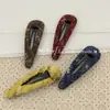 Pinza para el pelo de estilo coreano retro de otoño e invierno, de lana, hueca, forma de gota de agua, pinza lateral elegante y a la moda para niñas, pinza para flequillo, horquilla