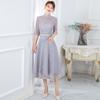 Ebay2026 Novo Preto Longo Elegante Banquete Anfitrião Festa Vestido de Noite Slim Fit Peça Única Atacado