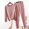 Talla Grande Gordo mm 100 kg Ropa de Otoño y Pantalones Gruesos Conjunto de Ropa Interior Térmica para Mujer Hecho de Terciopelo Alemán
