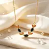 Collar con Forma de Espiga de Trigo en V con Piedras Preciosas de Colores para Mujer, Cadena para Clavícula de Circonita con Piedras Preciosas de Imitación Chapada en Oro, Versátil para Vestido y Decoración del Cuello