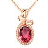 Colgante Lazo Rubí Estilo Coreano 3 Quilates Turmalina Roja Sangre de Paloma Brasileña Natural Colgante Color Diamante Collar Tesoro
