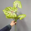 Plantas Verdes Artificiais, Folhas Coloridas de Taro, Plantas Macias Falsas para Micro-Paisagismo, Paisagem de Floresta Tropical, Plantas para Paisagismo de Jardim Atacado