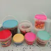 Venta Caliente del Fabricante Cubo Transparente de 1L Cubo para Plastilina Cubo para Slime Arena Espacial Cubo de Empaque Sellado Material de Grado Alimenticio