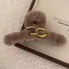Año Nuevo Coreano Amor Rojo Elegante Borla Felpa Pinza de Agarre Chica Linda Accesorios para el Cabello de la Parte Posterior de la Cabeza Otoño e Invierno Pinza para el Cabello