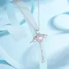 Collar de Ángel de Plata de Ley S925 Colgante de Ala para Mujer Lujo Accesible Diseño de Nicho de Alta Gama Simple y Versátil Corazón de Diamante