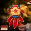 Festival de Mediados de Otoño Linterna Tejido de Bambú Linterna Koi Paquete de Materiales Hechos a Mano para Niños DIY Lámpara de Pez Dorado Luminosa de Mano Decoraciones