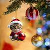 Transfronterizo Nuevo Navidad Creativo Lindo Gato Navidad Hogar Árbol de Navidad Decoración Colgante Acrílico Colgante Plano