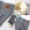 Leggings Outono e Inverno para Meninas Crianças Acolchoados com Forro de Lã Crianças de Tamanho Médio e Grande Roupa Externa Calças Padrão de Couro para Meninas Bebês Calças Quentes de Cintura Alta