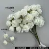 Casamento Branco Flor Única Flor Rosa Material de Flor Parede de Fundo de Casamento Arranjo de Flores Decoração de Teto Material de Flor Artificial