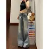 Jeans Acampanados Retro Americanos para Mujer, de Tiro Bajo, Corte Holgado, Pantalones de Pierna Ancha, Pantalones de Campana Adelgazantes, Versátiles Pantalones Bootcut