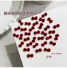 Acessórios Populares de Arte de Unhas com Laço Borboleta de Veludo, Laço Estampado de Leopardo, Decorações de Unhas com Laço de Pelúcia Estilo Ano Novo Vermelho