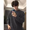 Camada Base Térmica Outono Inverno Camisa Masculina Cor Sólida Esportivo Casual Manga Longa Solta Versátil Tendência Top