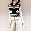 Chaleco de Punto Jacquard de Capas con Cuello de Solapa para Mujer, Nuevo Top Elegante y Moderno 2026 para Primavera y Otoño