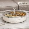 Caja de Dulces Plato de Frutas Giratorio Nuevo Estilo Hogar Sala de Estar Lujo Ligero Plato de Frutas Cesta Multicapa Plato para Nueces y Aperitivos