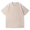 Camiseta de Algodón Vintage Lavada, Marca de Moda Pesada para Hombre de Manga Corta, 220g Corte Holgado, Hombro Caído, Oversize, Camiseta Retro Lavada con Arena, Transfronterizo
