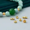 Nuevas Cuentas de Plata Geométricas de Plata de Ley S925, Cuentas Sueltas, Cuentas Espaciadoras, Para Manualidades de Cuentas, Enhebrado, Accesorios para Joyería de Plata, Materiales, Cuentas de Grano de Arroz