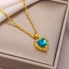 Colar Tiliani estilo Europeu e Americano novo minimalista coração de diamante rosa zircônia cúbica, charmoso colar feminino coração strass, atacado