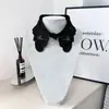 Cuello Falso de Encaje Blanco y Negro, Cuello Alto Soluble en Agua, Exquisito Cuello Decorativo de Ganchillo, Accesorios Versátiles y de Moda para Cuello de Suéter y Camisa