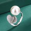 Conjunto de Joyería con Colgante de Perla de Agua Dulce Imitación Natural, Anillo de Perla de Concha Blanca y Aretes Son Accesorios de Moda para Mujeres, Venta al por Mayor
