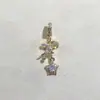 Alta retención de color diy accesorios de cristal colgante de copo de nieve cadena pulsera deslizante de terraplén de mariposa collar accesorios de cuerda hechos a mano