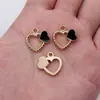 18x18mm 1,4g Multicor Duas Cores Coração Renda Recortada Liga Pingente Brincos Feitos à Mão Decoração de Colar Pendente