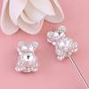 Bola de diamante de oso de aleación de doble cara pesada que se puede usar con cuentas de agujeros rectos, cadena para teléfono móvil, llavero, cadena para bolso, accesorios