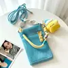 Bolso para teléfono móvil fresco y dulce para niñas, bolso de hombro versátil para viajes de verano al aire libre, bolsa de malla portátil para almacenamiento cruzado