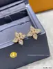 Colar em formato de diamante vintage da família V-gold L-Lu, pulseira de trevo de quatro folhas em madrepérola natural, V-gold banhado a ouro rosa 18K, precisão CNC