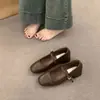 Elegancia de Estilo Francés Combinada con Faldas, Zapatos de Tacón Grueso para Fiesta, Zapatos de Mujer Mary Jane Poco Profundos Retro de Punta Cuadrada, Novedad Primavera/Verano 2025