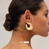 Pendientes irregulares grandes en forma de C con diseño de nicho de moda europea y americana para mujer, chapados en cobre y oro, elegantes, de alta gama, ligeros y de lujo.