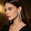 Amazon Transfronterizo Nuevos Pendientes de Borla con Pedrería Moda Estilo Lujo Ligero Pendientes de Botón Simples Elegantes para Vestidos Vestidos de Noche