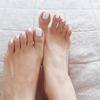 Adesivos de Manicure Vestíveis, Adesivos de Manicure Vestíveis para o Verão, Bordas Francesas Brancas Cintilantes, Adesivos de Manicure para Unhas dos Pés Rosa Desejo Puro