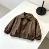 Chaqueta de Piel Sintética para Niños 2026 Nuevo Estilo Coreano Moda Motociclista Estilo Urbano Chaqueta de Piel para Niñas