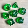 Juego de Dados Poliedros D&D con Patrón de Mármol, Color Mixto Transparente D4D6D8D10D12D20 Caras, Coc, Juego de Mesa, Juego de Siete Piezas