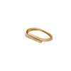 Anillo de doble capa de diseño geométrico de línea simple con microincrustaciones de circonita, famoso en Internet, europeo y americano, para mujer, diseño con sensación de diseño, anillo abierto de Instagram