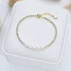 Pulseira de pérolas naturais de água doce 5-6mm feminina design de vidro em forma de arroz nicho joias de alta qualidade novo atacado