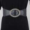 Cinturón para mujer, abrigo, vestido, cinturón decorativo, moda, nuevo, con incrustaciones de diamantes, elástico, chaqueta de plumón para mujer, cintura elástica con sello