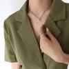 Marca Europeia e Americana Exagerada Corrente Pesada Zircônia Cadeado Colar Pulseira Titânio Aço Colar Feminino P300-F032