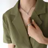 Mili Elegante Nicho Versátil Estilo Ins Colar Brincos com Fecho Conjunto de Joias de Aço Titânio Transfronteiriço Atacado