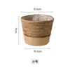 Vasos de Flores de Rattan Personalizados, Cestas de Palha para Plantas, Capas de Vasos Trançadas, Decoração para Casa, Vasos de Flores Monstera, Cestas Trançadas