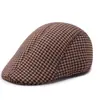 Gorra retro para hombre, boina a cuadros de otoño e invierno, gorra coreana de mediana edad, gorra progresiva informal Joker, venta al por mayor