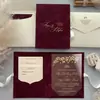 Porta Tarjeta de Invitación de Boda de Terciopelo Blanco con Sello Dorado Transfronterizo, Invitación de Boda de Gama Alta de Nicho