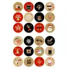 Adesivos de Números de Natal Caixa de Bolo Doce Etiquetas Autoadesivas de Papel Kraft Adesivos de Selagem para Presente de Festa