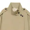 Casaco Trench Coat Feminino de Cor Sólida Slim Fit Comprimento Médio com Cinto Novo Primavera 2026 AliExpress Transfronteiriço 0644566
