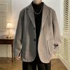 Traje Hombre Otoño Moda Marca Ropa Holgada Hombre Chaqueta Casual Hombre Abrigo Corto de Lana Engrosado Moda