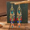 Pendientes de accesorios transfronterizos, pendientes largos de borlas bohemios, estilo étnico retro, pendientes de personalidad exagerada, al por mayor