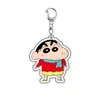 Crayon Shin-chan. llavero de acrílico. Shin-chan Nohara, Miya Nohara. Colgante con patrón de dibujos animados. Júnior